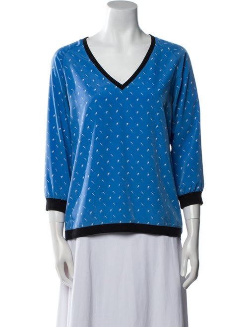 Tibi Printed V-Neck Top