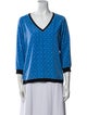 Tibi Printed V-Neck Top