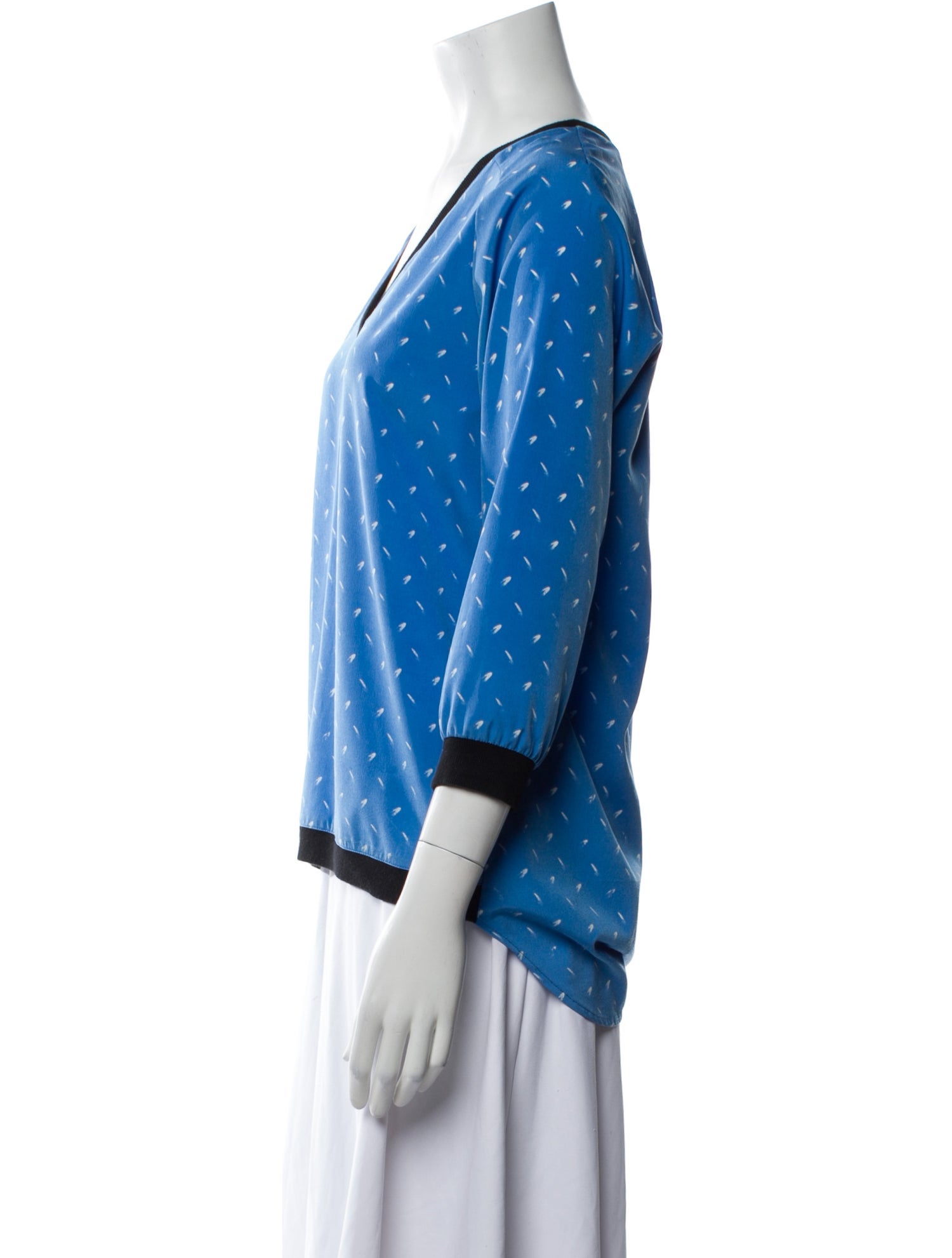 Tibi Printed V-Neck Top