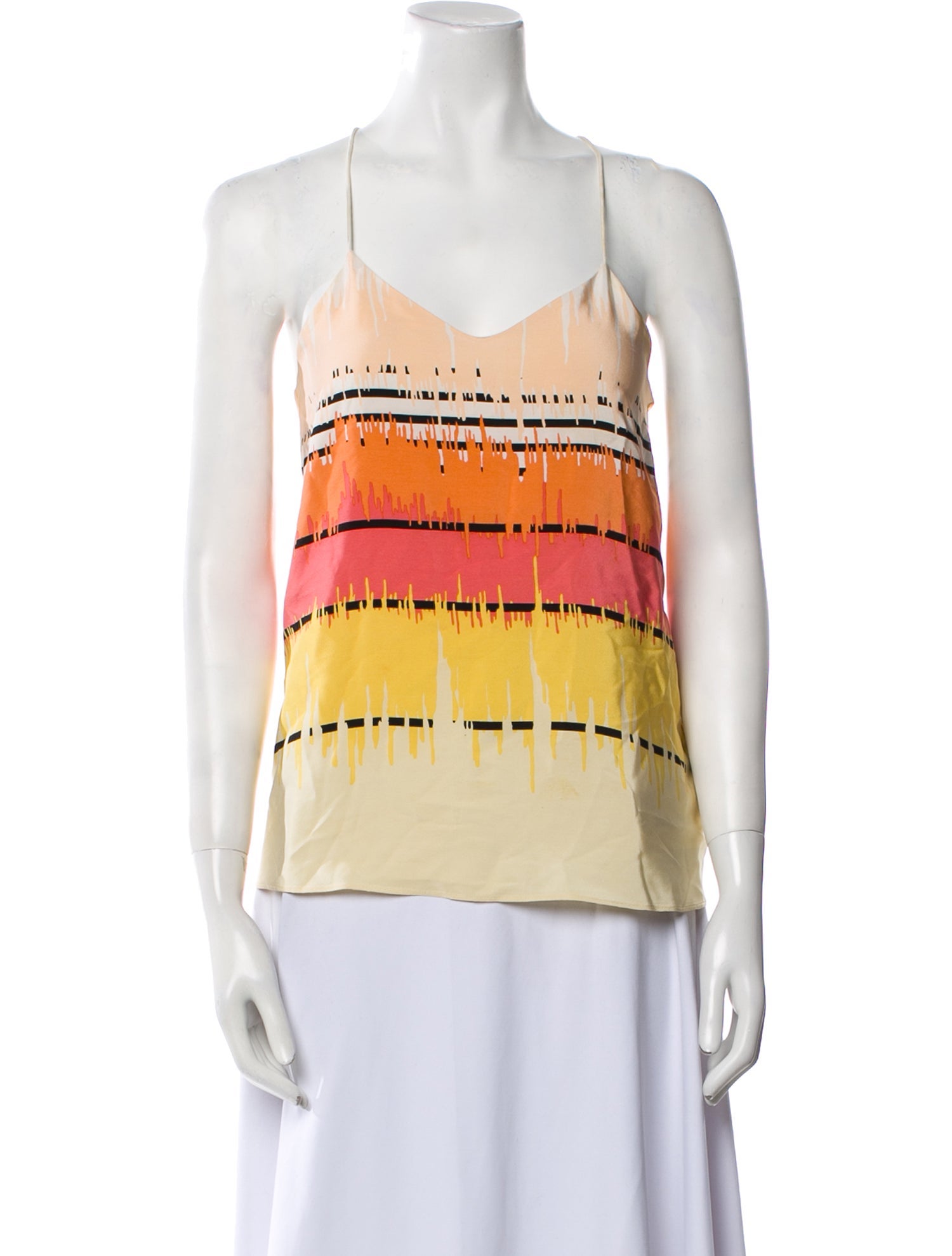 Tibi Silk Striped Top