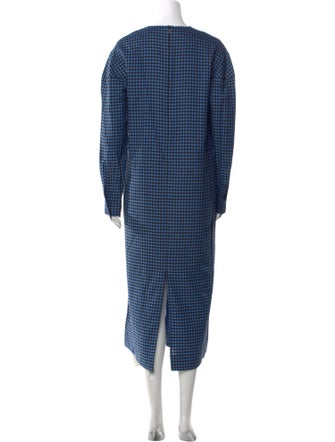 Tibi Plaid Print Midi Length Dress