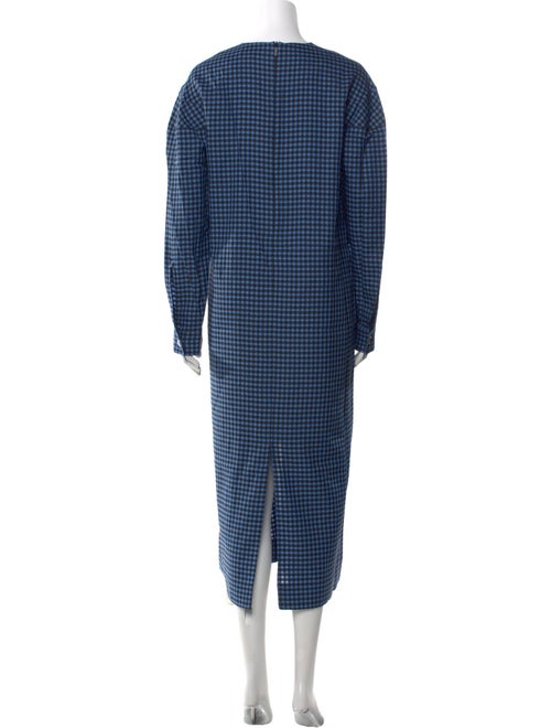 Tibi Plaid Print Long Dress