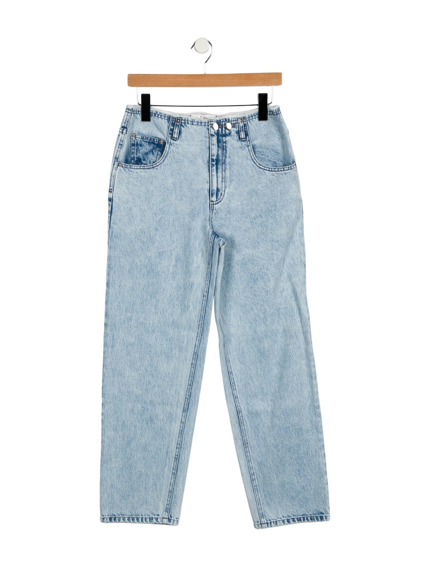 Tibi High-Rise Straight Leg Jeans