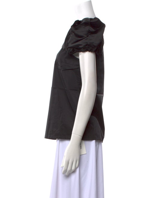 Tibi Square Neckline Short Sleeve Blouse