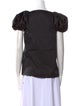 Tibi Square Neckline Short Sleeve Blouse