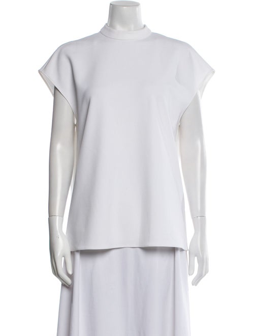 Tibi Mock Neck Short Sleeve Top