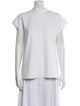Tibi Mock Neck Short Sleeve Top