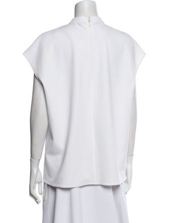 Tibi Mock Neck Short Sleeve Top
