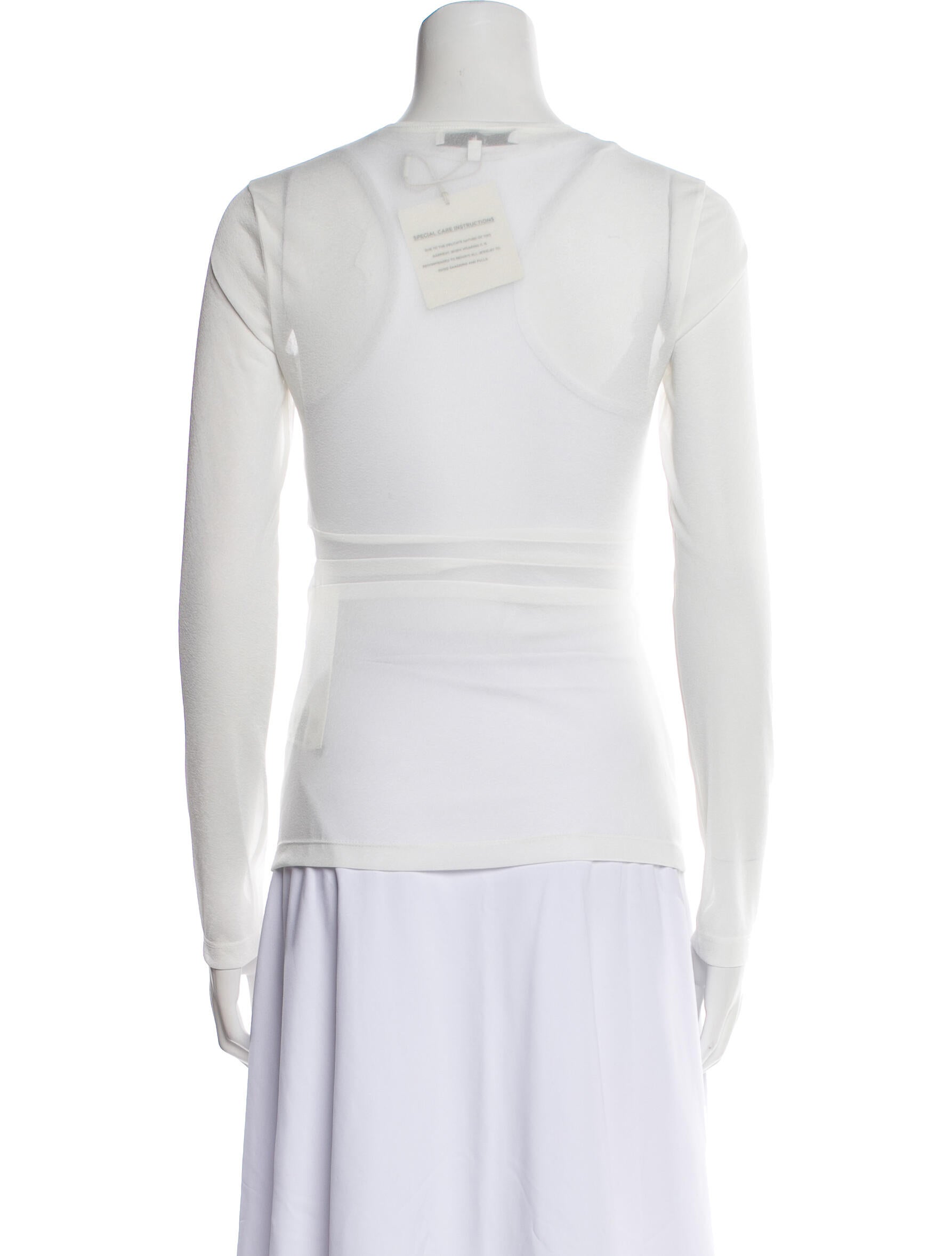 Tibi Crew Neck Long Sleeve Top