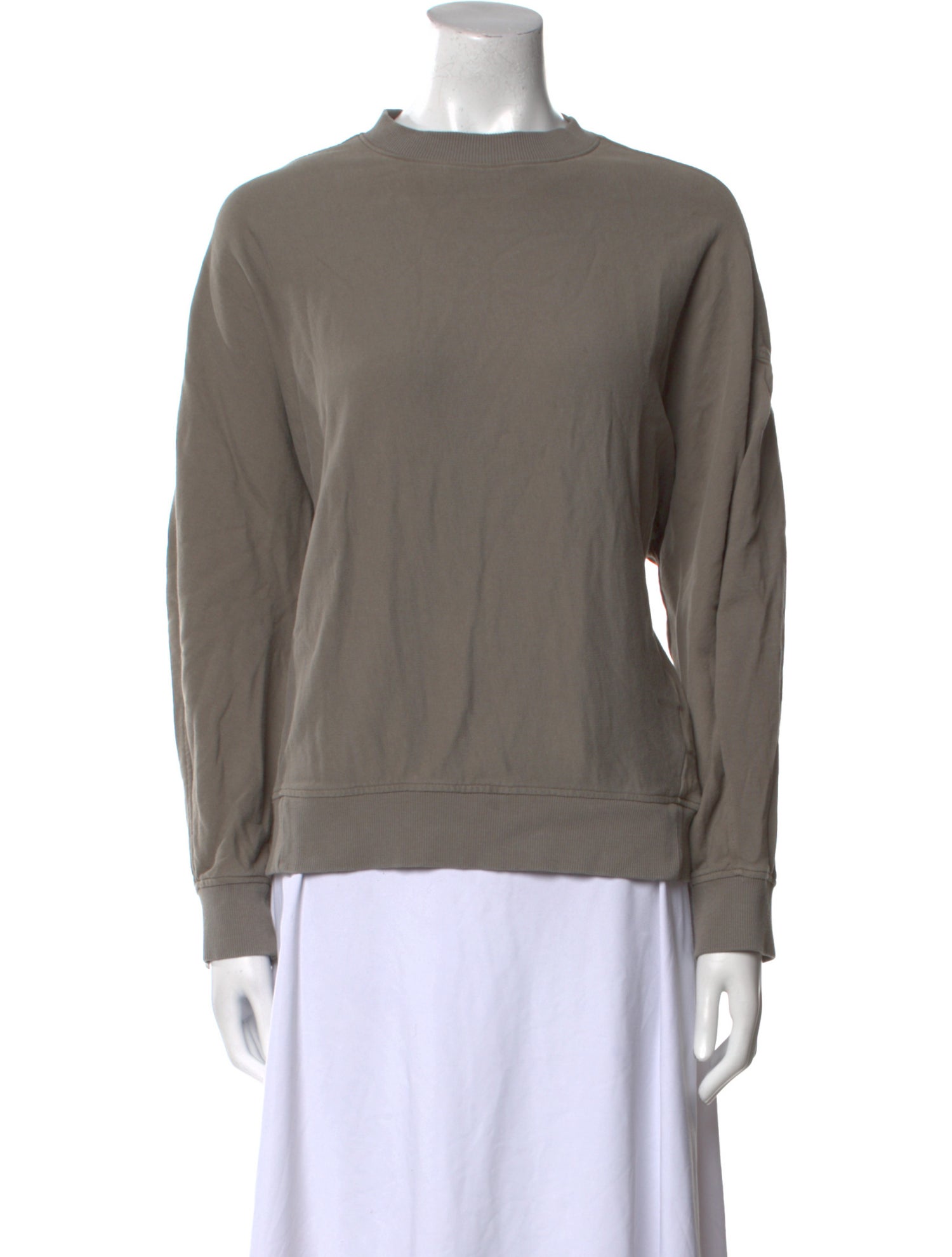 Tibi Scoop Neck Long Sleeve Sweatshirt