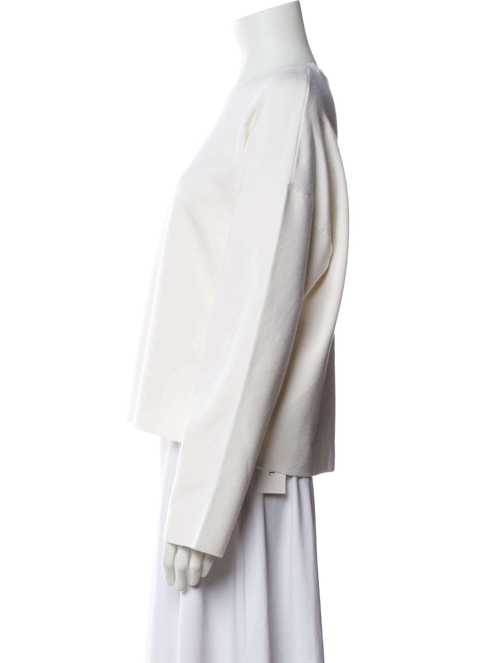 Tibi Cashmere Bateau Neckline Sweatshirt