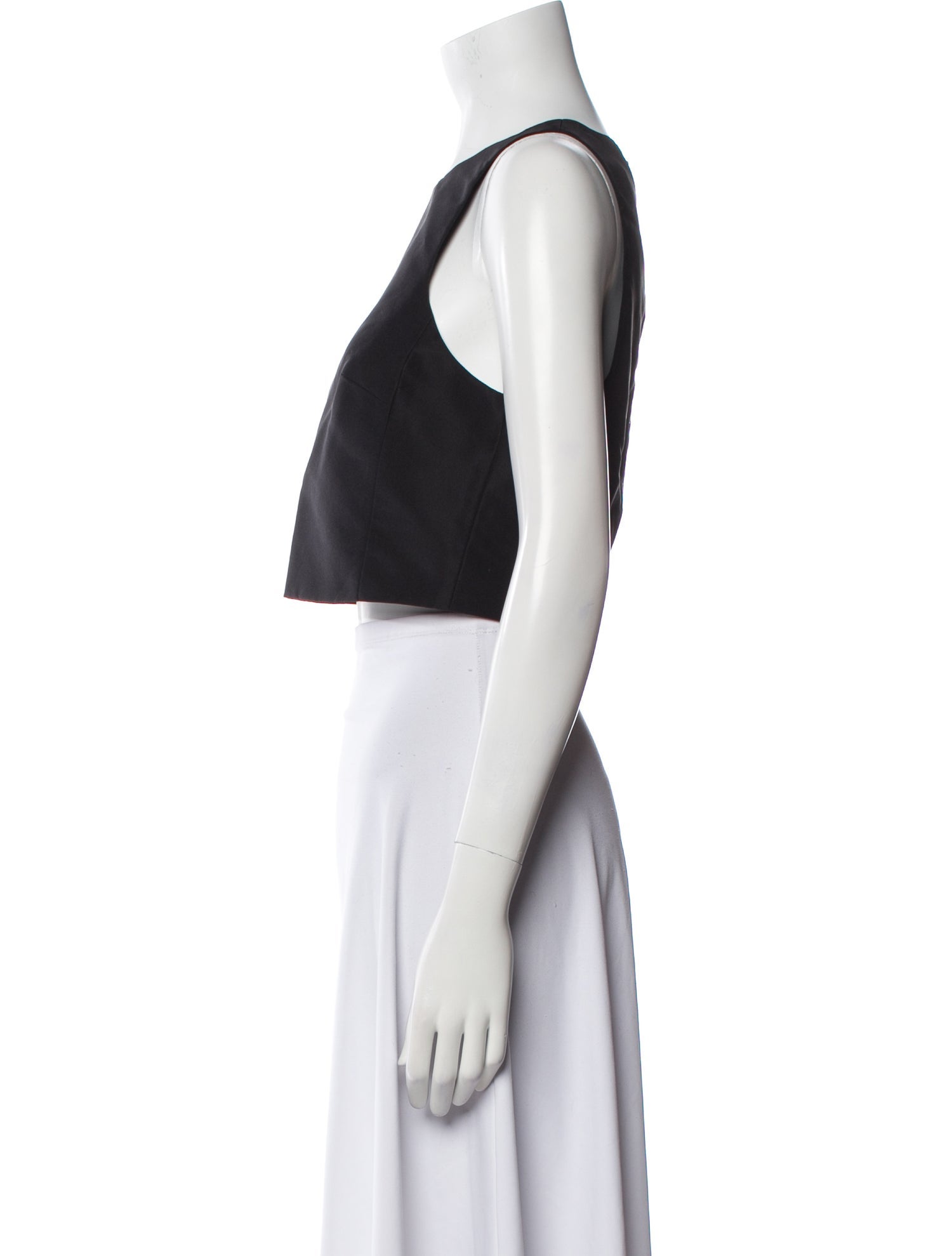 Tibi Silk Scoop Neck Crop Top