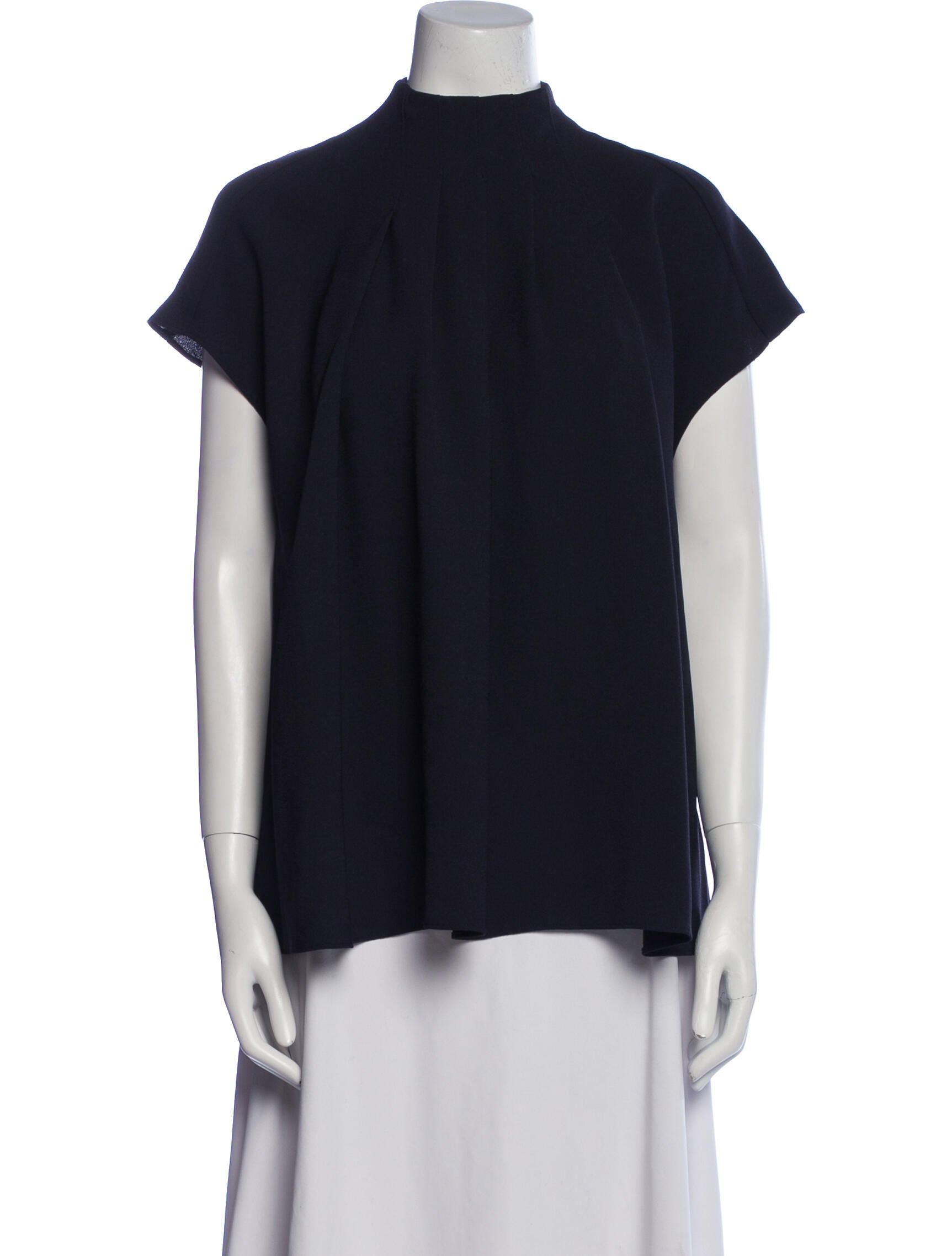Tibi Mock Neck Short Sleeve Blouse w/ Tags
