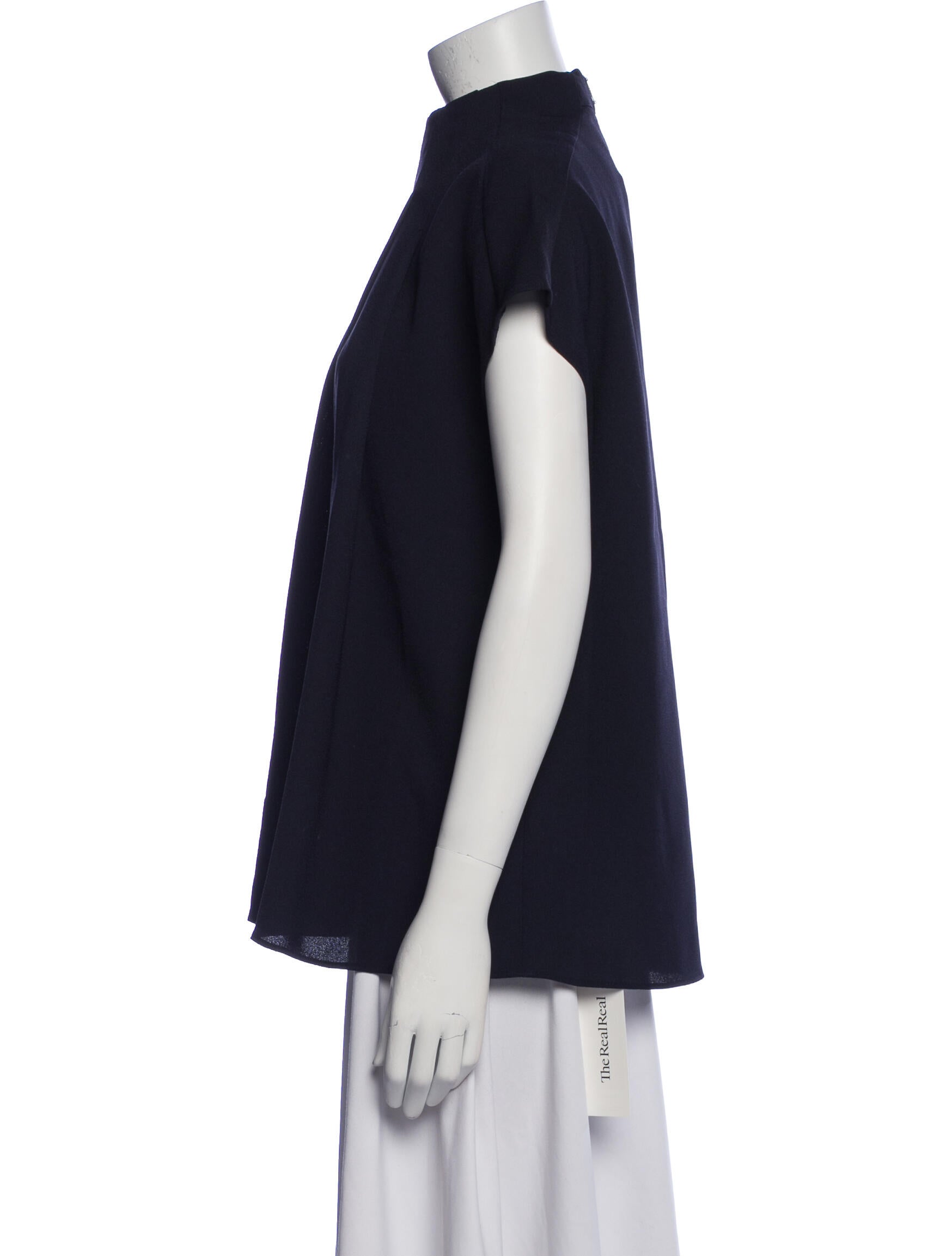Tibi Mock Neck Short Sleeve Blouse w/ Tags