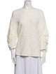 Tibi Scoop Neck Three-Quarter Sleeve Sweatshirt