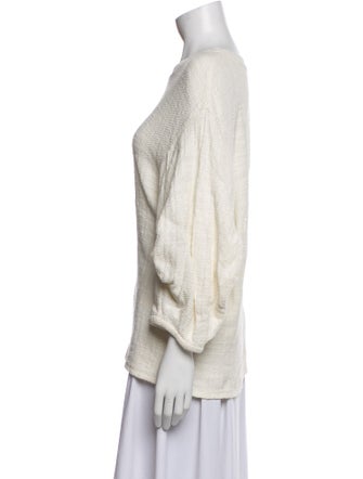 Tibi Scoop Neck Three-Quarter Sleeve Sweatshirt