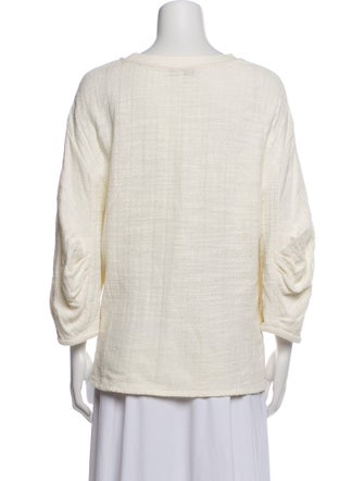 Tibi Scoop Neck Three-Quarter Sleeve Sweatshirt