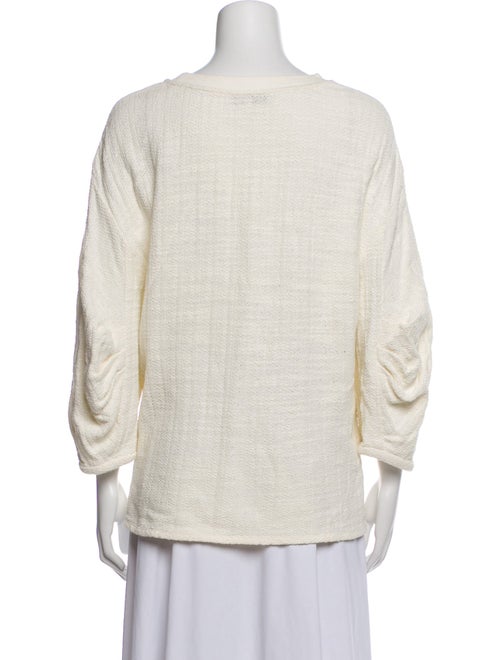 Tibi Scoop Neck Three-Quarter Sleeve Sweatshirt