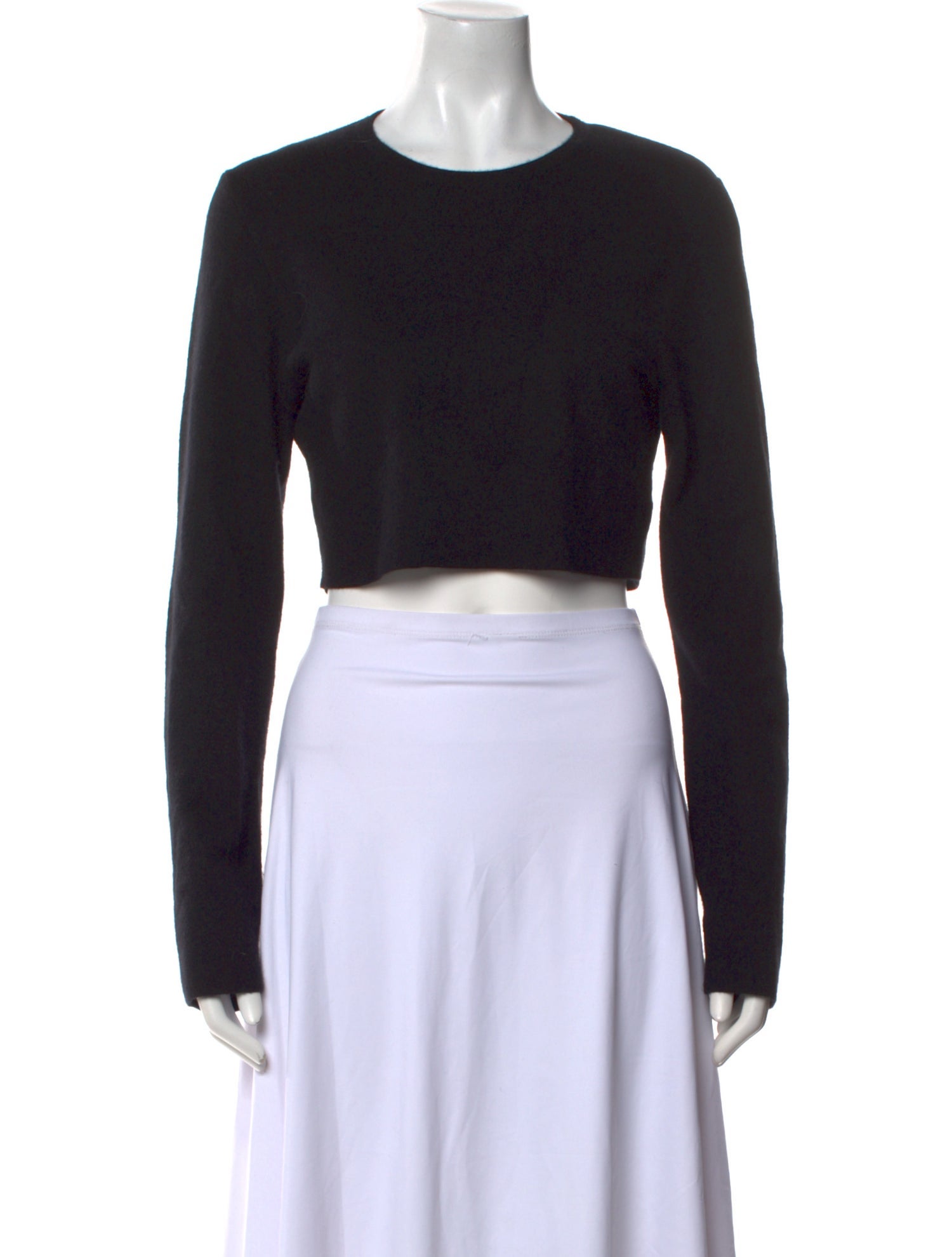Tibi Cashmere Crew Neck Crop Top