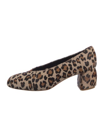 Tibi Ponyhair Animal Print Pumps