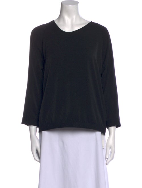 Tibi Scoop Neck Three-Quarter Sleeve Top