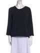 Tibi Scoop Neck Three-Quarter Sleeve Top