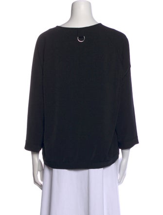 Tibi Scoop Neck Three-Quarter Sleeve Top