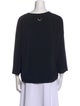 Tibi Scoop Neck Three-Quarter Sleeve Top