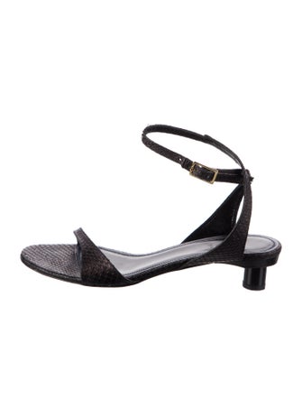 Tibi Snakeskin Chain-Link Accents Sandals