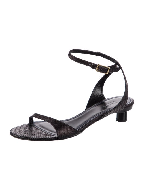 Tibi Snakeskin Chain-Link Accents Sandals