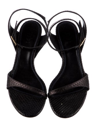 Tibi Snakeskin Chain-Link Accents Sandals