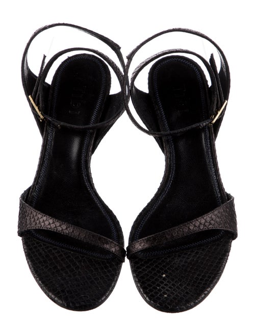 Tibi Snakeskin Chain-Link Accents Sandals