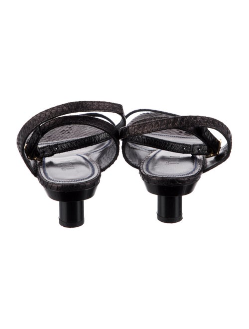 Tibi Snakeskin Chain-Link Accents Sandals