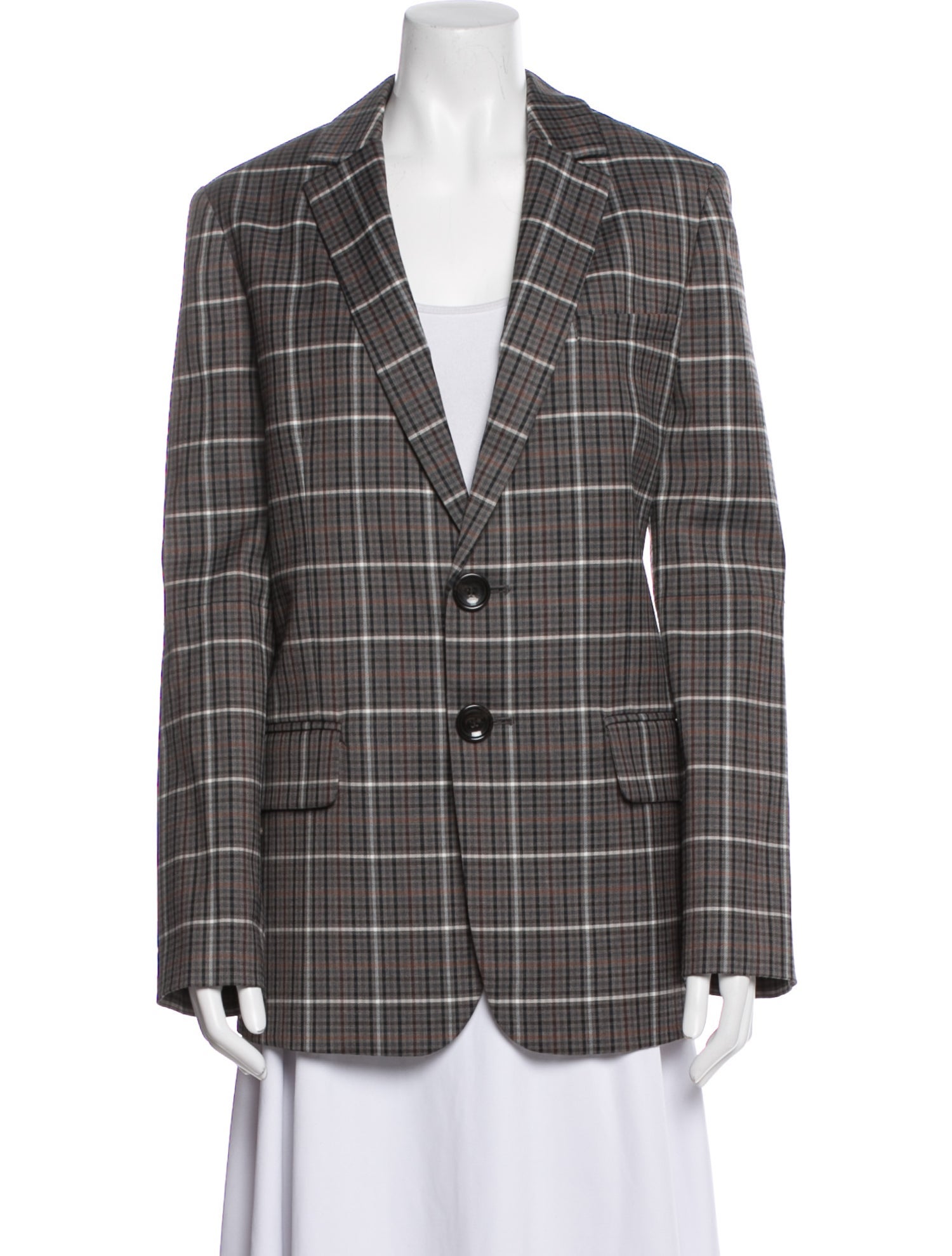 Tibi Plaid Print Blazer