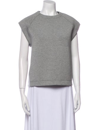 Tibi Crew Neck Short Sleeve Sweatshirt