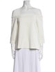 Tibi Off-The-Shoulder Three-Quarter Sleeve Blouse