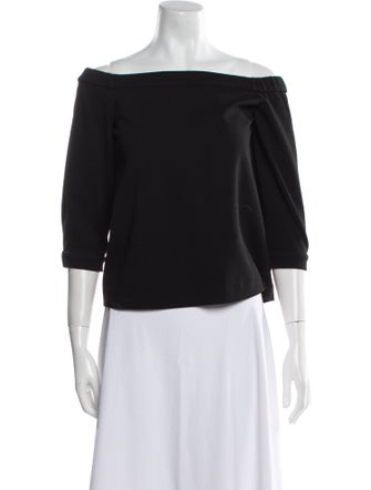 Tibi Off-The-Shoulder Three-Quarter Sleeve Top