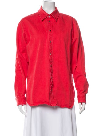 Tibi Long Sleeve Button-Up Top
