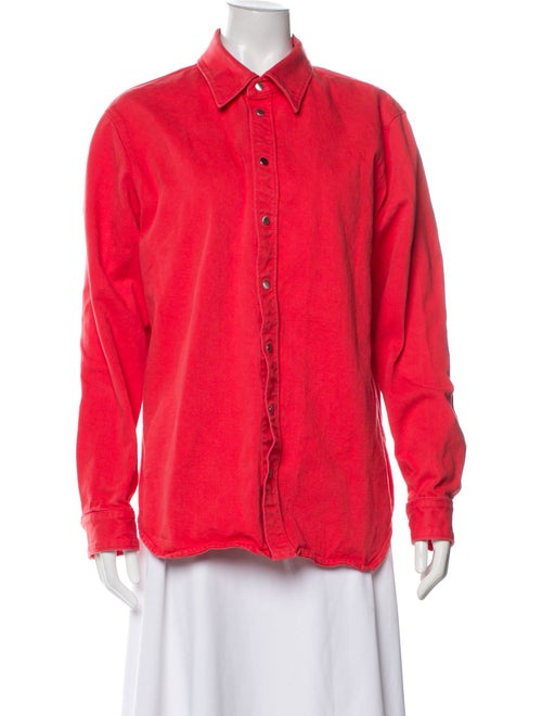 Tibi Long Sleeve Button-Up Top