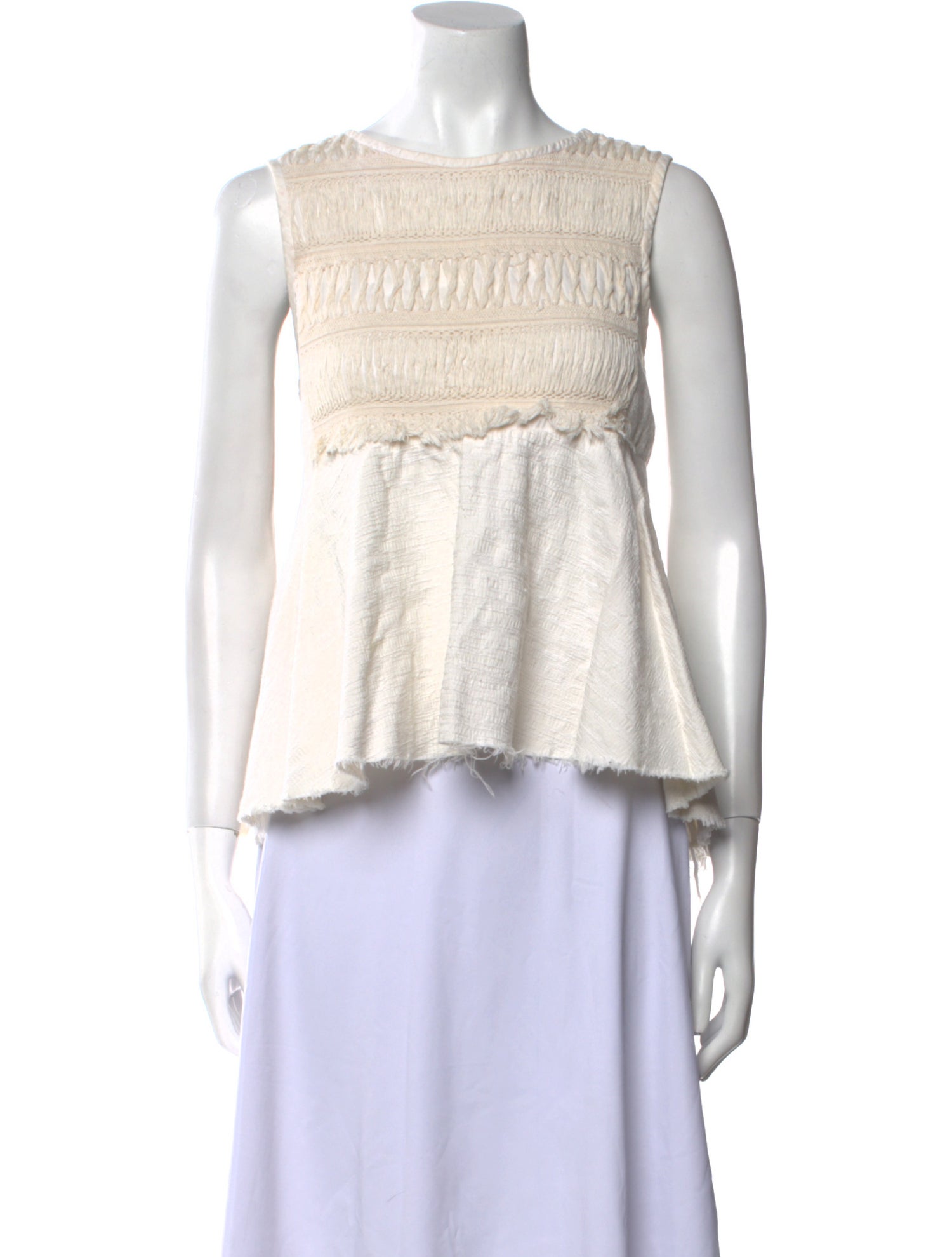 Tibi Bateau Neckline Sleeveless Crop Top