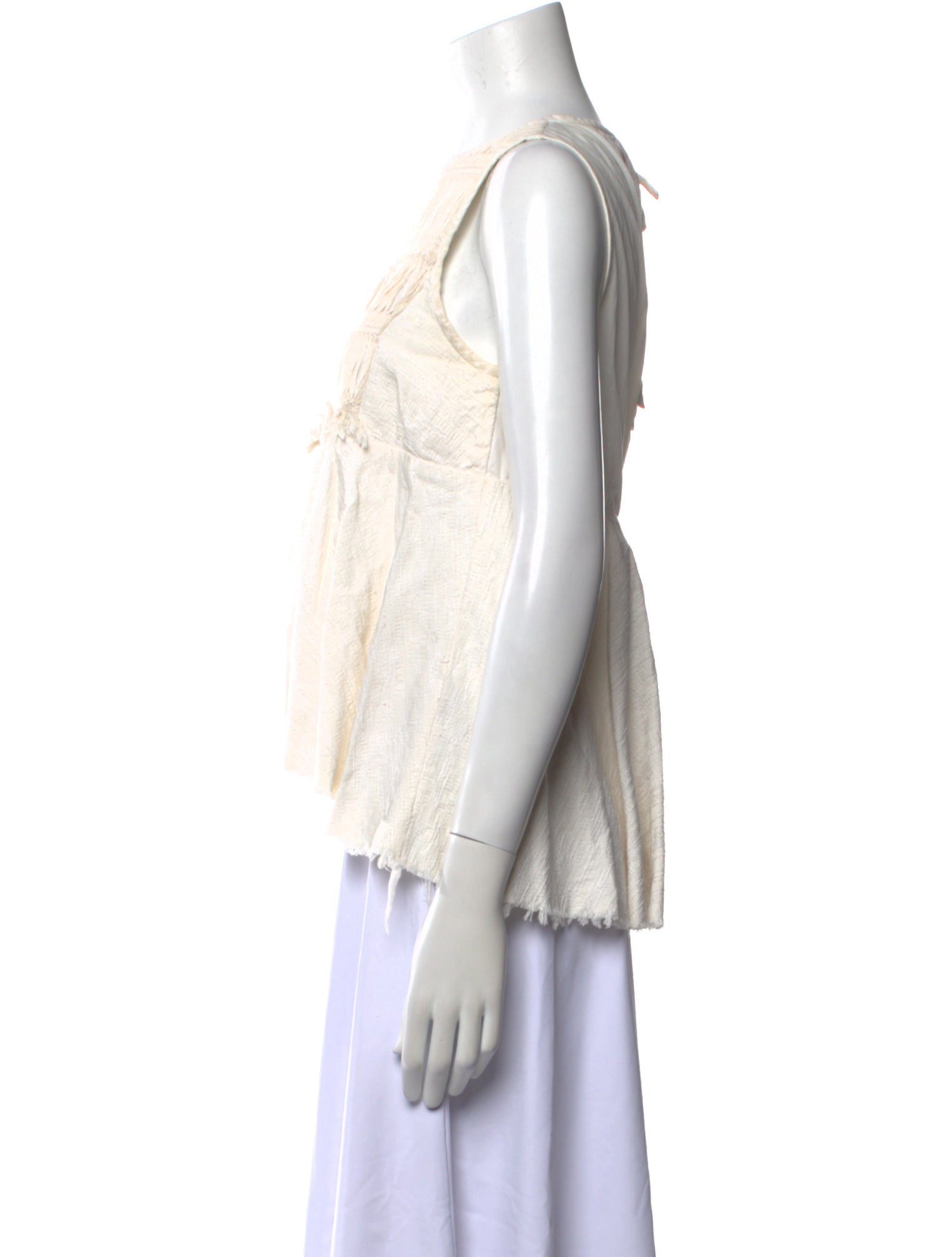 Tibi Bateau Neckline Sleeveless Crop Top