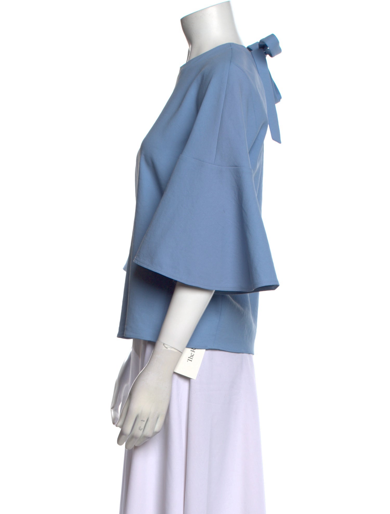 Tibi Crew Neck Three-Quarter Sleeve Blouse