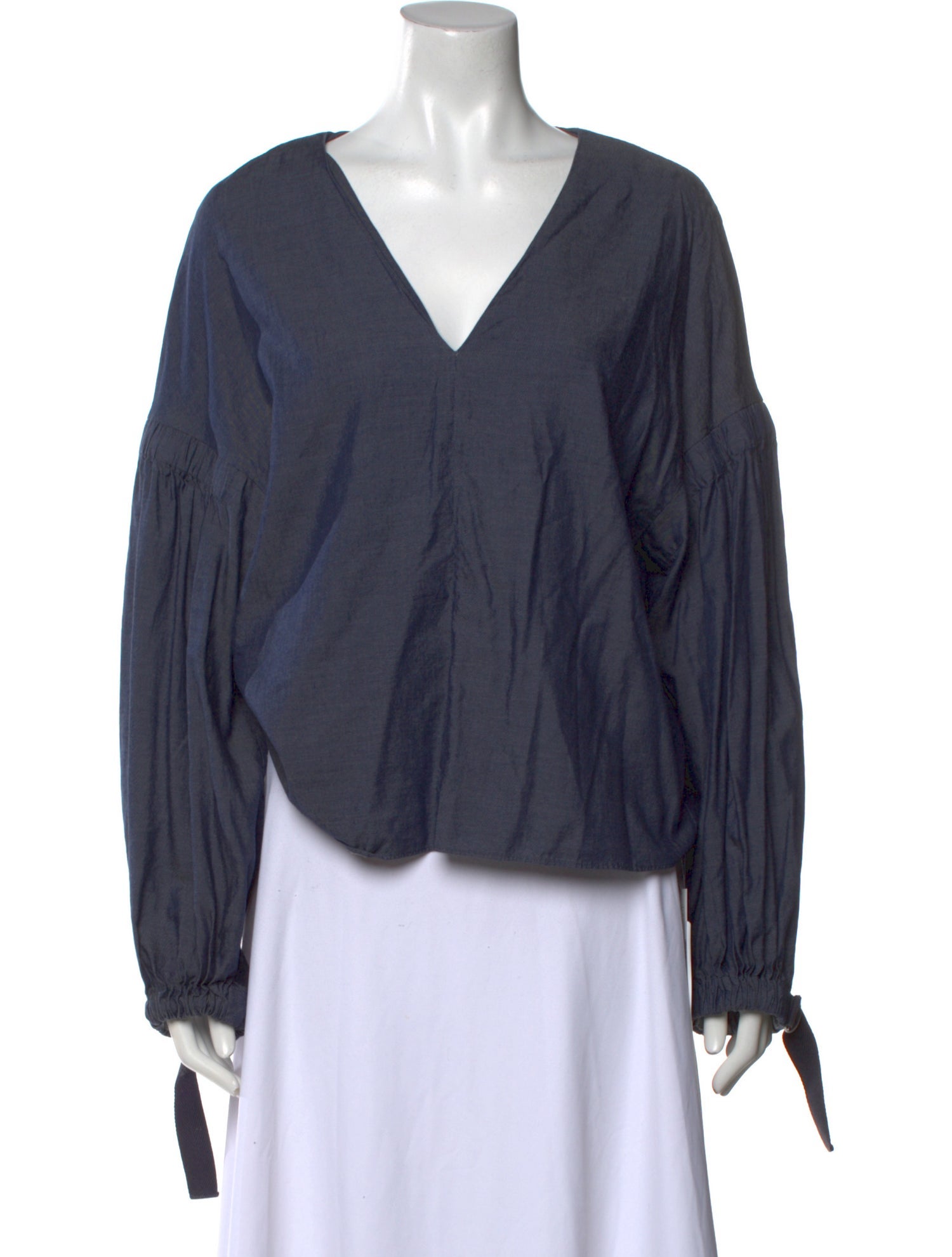 Tibi V-Neck Long Sleeve Blouse