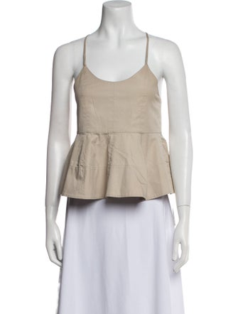 Tibi Scoop Neck Sleeveless Top
