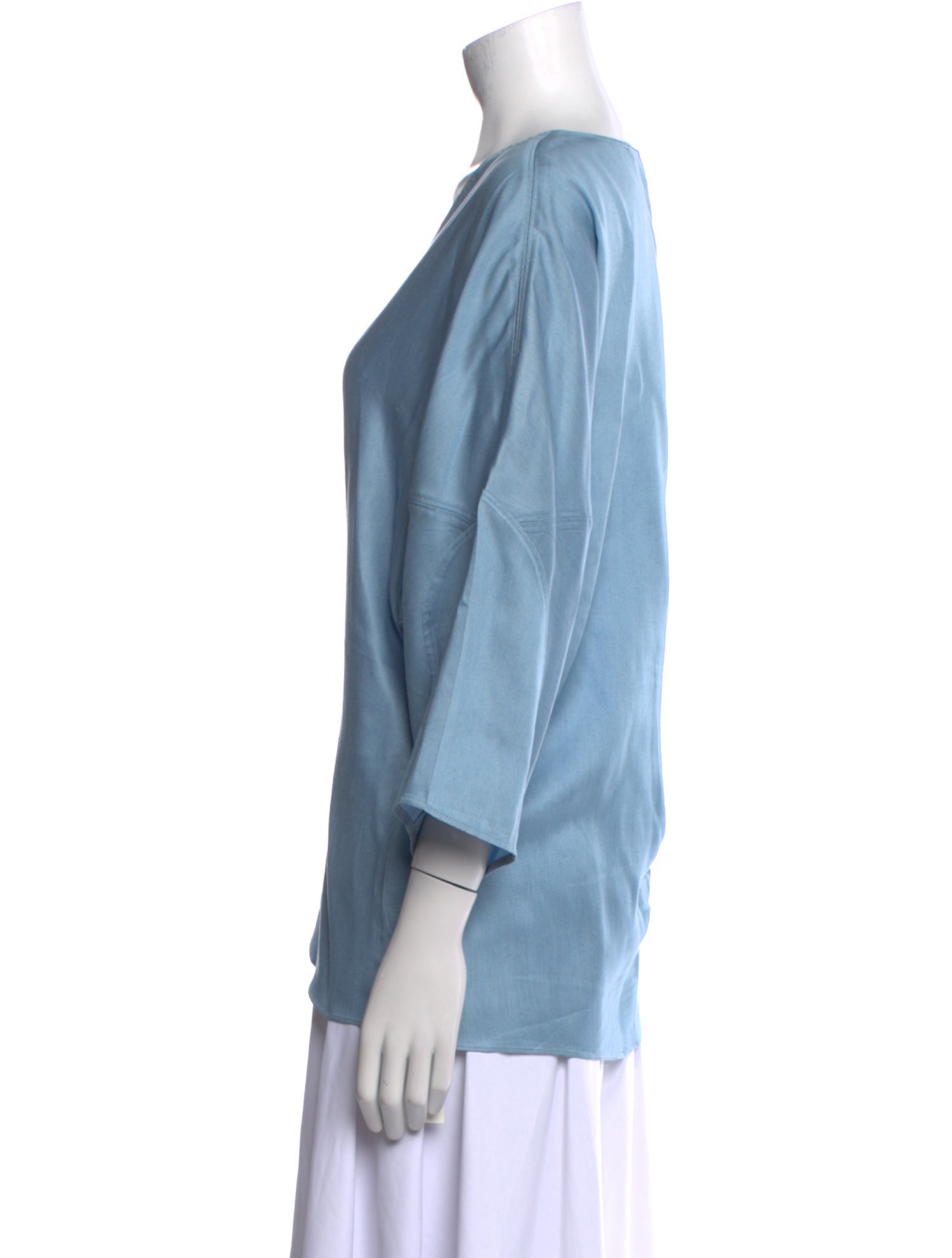 Tibi V-Neck Three-Quarter Sleeve Blouse