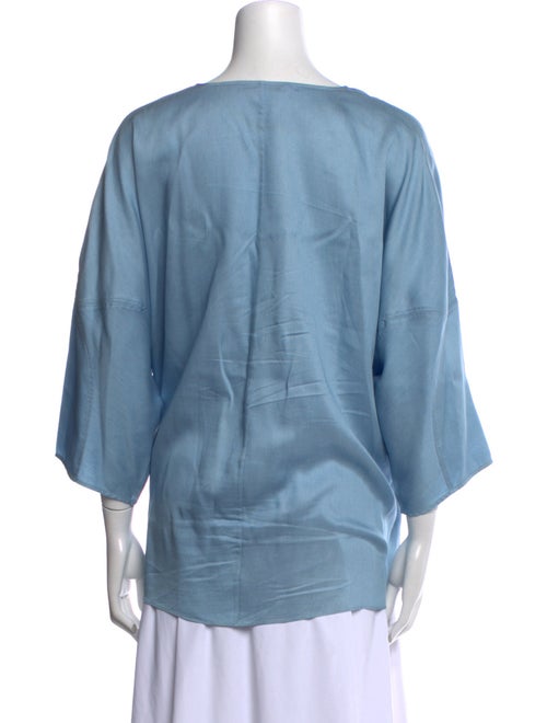 Tibi V-Neck Three-Quarter Sleeve Blouse