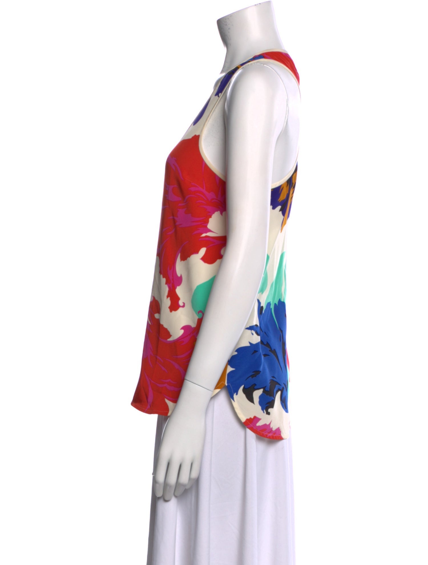 Tibi Silk Floral Print Top