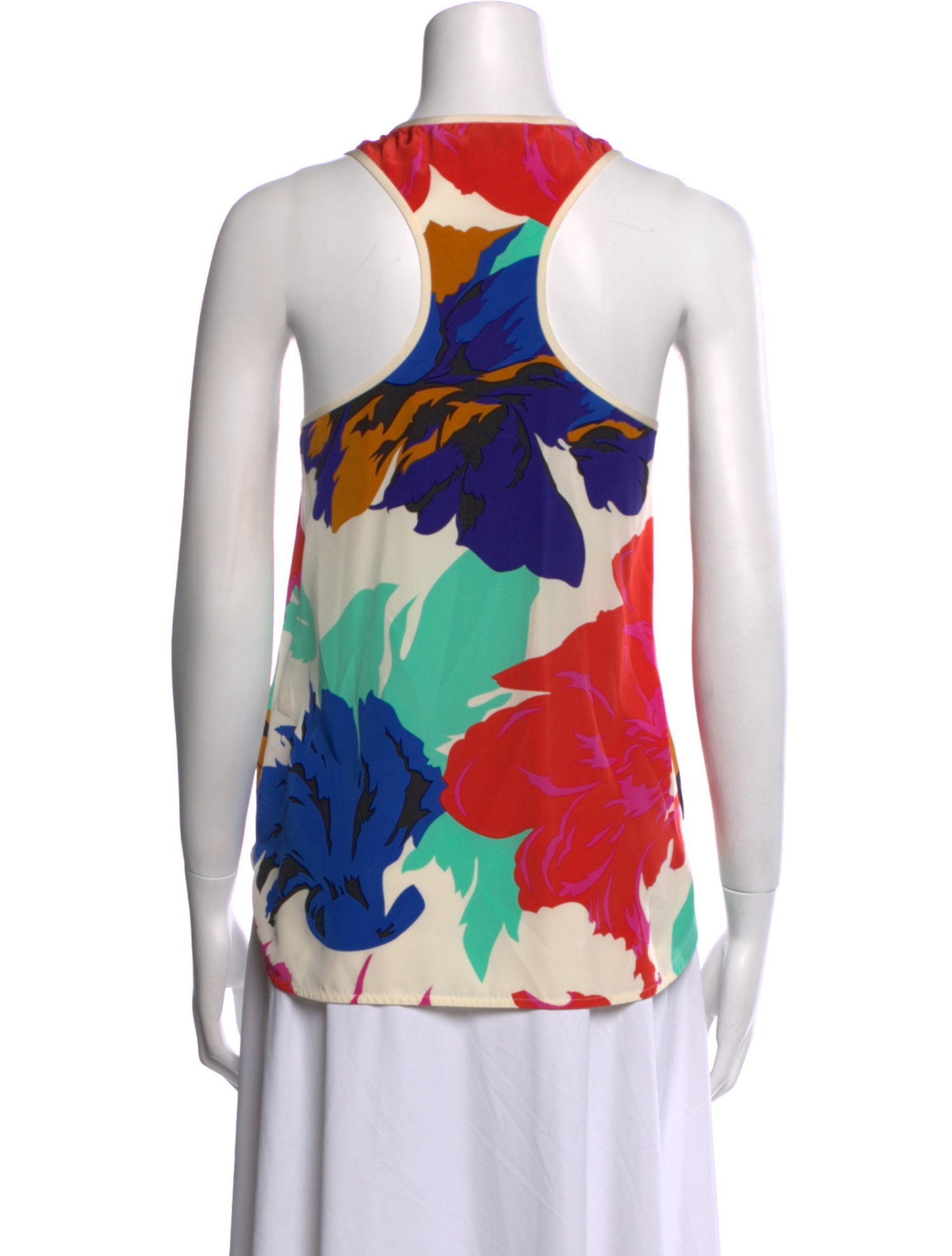 Tibi Silk Floral Print Top