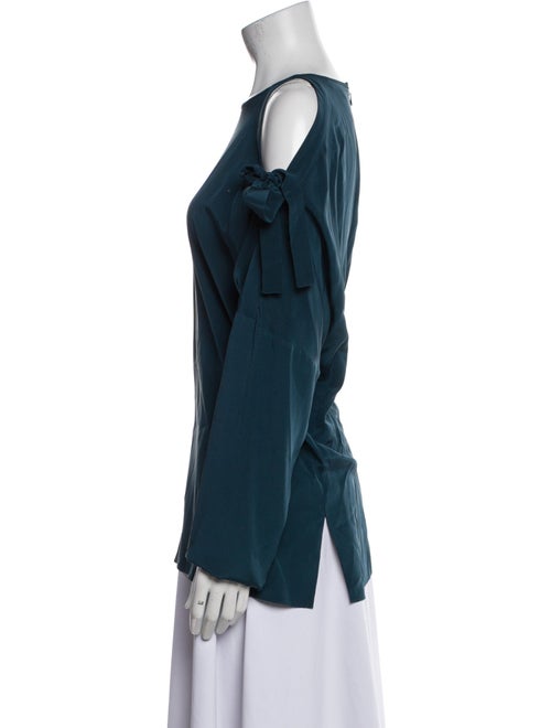 Tibi Silk Bateau Neckline Blouse