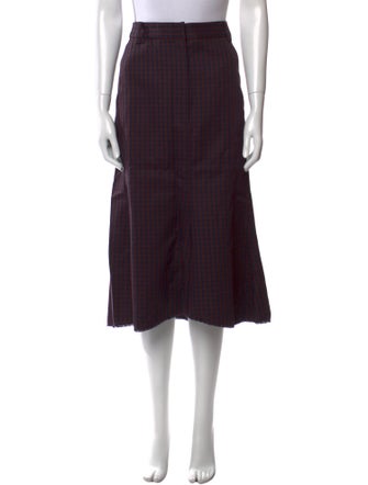 Tibi Virgin Wool Midi Length Skirt